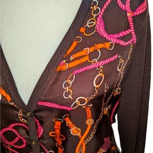 TALBOT'S Women's Silk and Wool Button Front Sweater